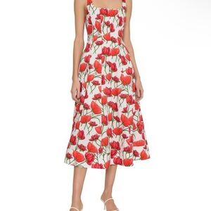 Floral Red and White Dress NEW